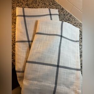 Threshold White and Dark Gray Textured Blackout Curtains